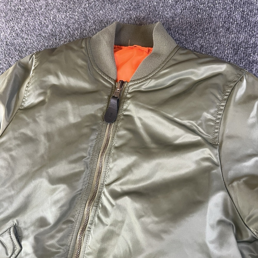 Alpha Industries MA-1 Bomber Jacket‎ Sage Green Youth L /Men's XS S Orange Liner
